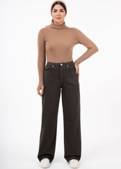 تصویر شلوار جین نیم بگ(Royal Jackpot ) کمر ساده قد 110 قهوه ای سوخته - سایز3 Half bag jeans