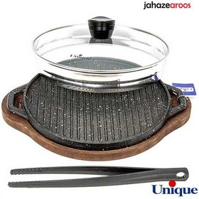 تصویر تابه گریل یونیک سایز 27 کد UN-6005 Unique grill pan size 27 code UN-6005