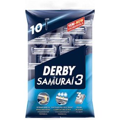 تصویر تیغ اصلاح سه لبه دربی مدل Samurai 3 بسته 10 عددی Derby Samurai 3- 10 Pcs