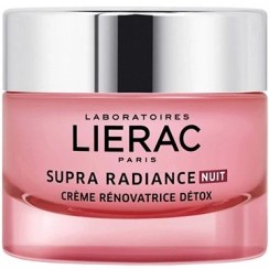 تصویر کرم شب شفاف کننده و جوانساز سوپرا رادیانس حجم 50میل لیراک Lierac Supra Radiance Night Detox Renewing Cream 50ml