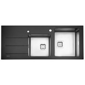تصویر سینک دو لگنه کریستال مشکی 