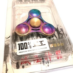 تصویر اسپینر فلزی اسباب بازی مدل سه طرفه رنگ تیتان با کیفیت چرخش بالا 