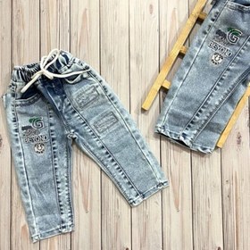 تصویر سیسمونی نوزادی پسرانه شلوار جین آبی(شلوار لی پسرانه) - ۴۵ 