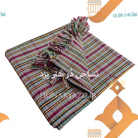 تصویر سفره ۱۰۰% نخ پنبه زرتشتی با ریشه‌دوزی ضدلک 