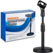 تصویر پایه میکروفن رومیزی گرد 