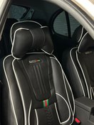 تصویر روکش صندلی خودرو طرح گوچی چرم مشکی مناسب پژو ۲۰۶/۲۰۷ 