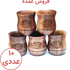 تصویر شات قهوه چوبی کمر باریک پک 10 عددی (عمده) 