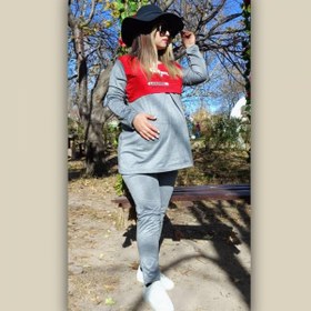 تصویر ست بلوز شلوار ملانژ بارداری و شیردهی ا کد ۶۴۳-۲ کد ۶۴۳-۲