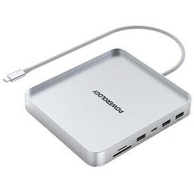 تصویر هاب تایپ سی و هارد SSD پاورولوژی مدل Powerology Pmssdd 24Inch iMac Compatible Usb-C Hub & Stand Withe SSD Enclosure