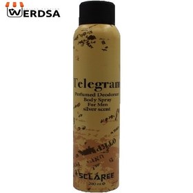 تصویر اسپری بدن مردانه مدل Telegram حجم 200 میل اسکلاره Sclaree Telegram Spray For Man 200ml