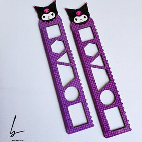 تصویر خط کش کرومی چوبی یک عدد مطابق عکس