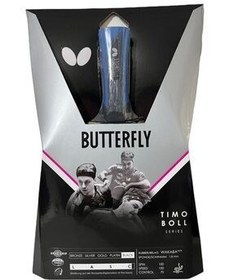 تصویر راکت پینگ پنگ چند رنگ تنیس روی میز سیاه تیمو بول BUTTERFLY 