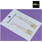 تصویر گوشواره بخیه نقره ای بدل 