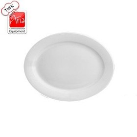 تصویر دیس بیضی چینی زرین سفید (سایز 32) Zarin Iran Hotel-49 White 1 Piece Porcelain oval-platter 32