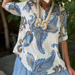 تصویر بلوز لینن ایتالیایی طرح بته جقه 