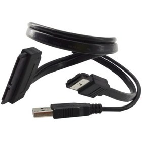 تصویر تبدیل ESATA+USB به پورت SATA ا SATA 22 Pin (7+15 pin) to USB2.0 and eSATA Adapter Cable SATA 22 Pin (7+15 pin) to USB2.0 and eSATA Adapter Cable