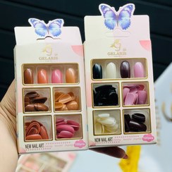 تصویر پک ۴عددی ناخن مصنوعی ساده گلاریس 