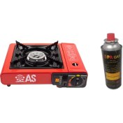 تصویر اجاق سفری مدل AS به همراه کپسول گاز سفری 