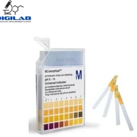 تصویر نوار ph مرک آلمان واردات جدید کد 109535 PH-0-14 indicator strips 100tests 109535