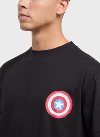 تصویر تیشرت مردانه آستین‌کوتاه با یقه گرد سایز بزرگ برند marvel Mens Over Size Crew Neck