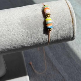 تصویر دستبند دستباف رنگی کد ۴۲ Handwoven Colorful Bracelet – Code 42