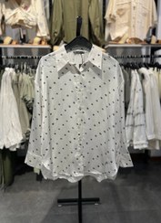 تصویر شومیز ساتن خال خالی کد 01110 