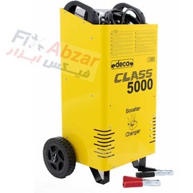 تصویر شارژر و استارتر دکا ایتالیا مدل Class Booster 5000 Wheeled battery charger and quick starter Battery 12 - 24 Deca Model 5000