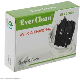 تصویر صابون گلیسیرینه شیر و زغال اورکلین Ever Clean Glycerin Milk And Charcoal