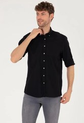 تصویر پیراهن مردانه مشکی پیرکاردین | 1590379 Pierre Cardin 