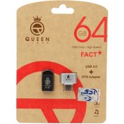 تصویر فلش کوئین تک fact پلاس 64 گیگابایت ا Queen tech UNIQUE PLUS Flash Memory 64GB with OTG Queen tech UNIQUE PLUS Flash Memory 64GB with OTG