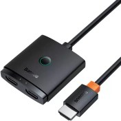 تصویر مبدل دو طرفه اچ دی ام آی با کابل یک متری بیسوس Baseus AirJoy Series 2-in-1 Bidirectional HDMI Switch B01331105111-01 