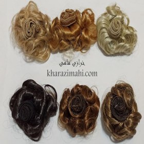 تصویر موی عروسک فر کوتاه 10 سانت گیسو 