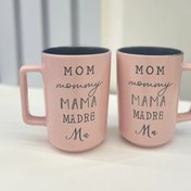 تصویر ماگ سرامیکی وارداتی مادر سایز بزرگ رنگ صورتی 