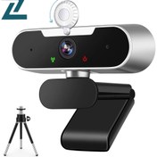 تصویر وب‌کم 1080P فول اچ‌دی با میکروفون داخلی و پایه USB برای کامپیوتر و لپ‌تاپ 