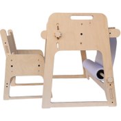 تصویر ست میز و صندلی مونته سوری چندکاره Plykids art desk