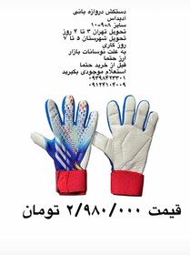 تصویر دستکش دروازه بانی آدیداس سفید رنگی اورجینال سایز ۸-۹-۱۰ - سایز Adidas predator goalkeeper gloves