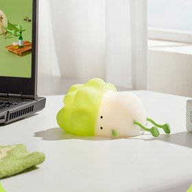 تصویر چراغ خواب رومیزی فانتزی سیلیکونی شارژی مدل K-1110 Funny Silicone Night Light Small Lying Vegetable LED K-1110