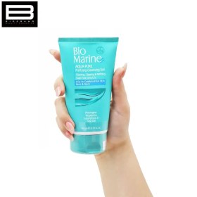 تصویر ژل شستشوی صورت پوست چرب و جوشدار بایومارین حجم 150 میلی لیتر BIO MARINE AQUA PURE PRUIFYING CLEANSING GEL 150 ML