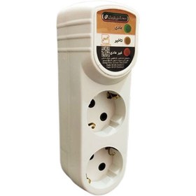 تصویر محافظ برق لباسشویی و ظرف شویی 2 خانه ارت دار نمودار کنترل Nemoodar Control M129 Nemoodar Control M129 Voltage Protector