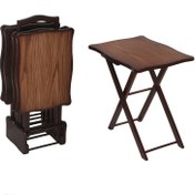 تصویر میز عسلی تاشو مدل 507106 مجموعه ۴ عددی از MDF 