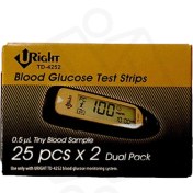 تصویر نوار تست قند خون - یورایت طلایی TD-4252 - بسته 50 عددی 