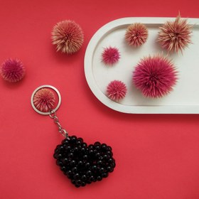 تصویر جاسویچی مرواریدی قلبی - سفید 