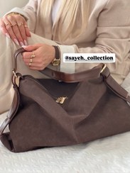 تصویر کیف مجلسی زنانه جیر آبان رنگ شکلاتی 