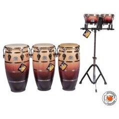 تصویر PEARL CONGAS ELITE FOLKLORIC WITH BONGO STAND تومبا سه لنگه با بانگو و پایه بانگو کد3763 