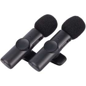 تصویر میکروفن یقه ای بی سیم مدل K11 DUAL Type-C K11 DUAL Type-C Wireless collar microphone