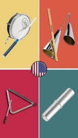 تصویر Hand Percussion Learn Tamborim Triangle Agogo and Shaker 