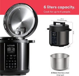 تصویر Nutricook Smart Pot 26 Liters9 In 1 Electric Pressure Cooker Slow CookerRice Cooker Steamer Saut? Pot Yogurt Maker amp More 12 Smart Programs With New Smart Lid34Min 1 year manufacturer warranty34 - ارسال 15 الی 20 روز کاری 