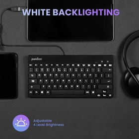 تصویر صفحه‌کلید سیم دار محصول کشور آلمان USB با نور پس‌زمینه مدل PERIBOARD-326 برند Perixx 