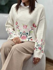 تصویر بافت گلدوزی ۵۰۰۰۱ - کرم 