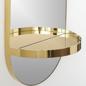 تصویر آینه دکوراتیو فلزی دیواری بیضی G۲۴۴ - سفید 